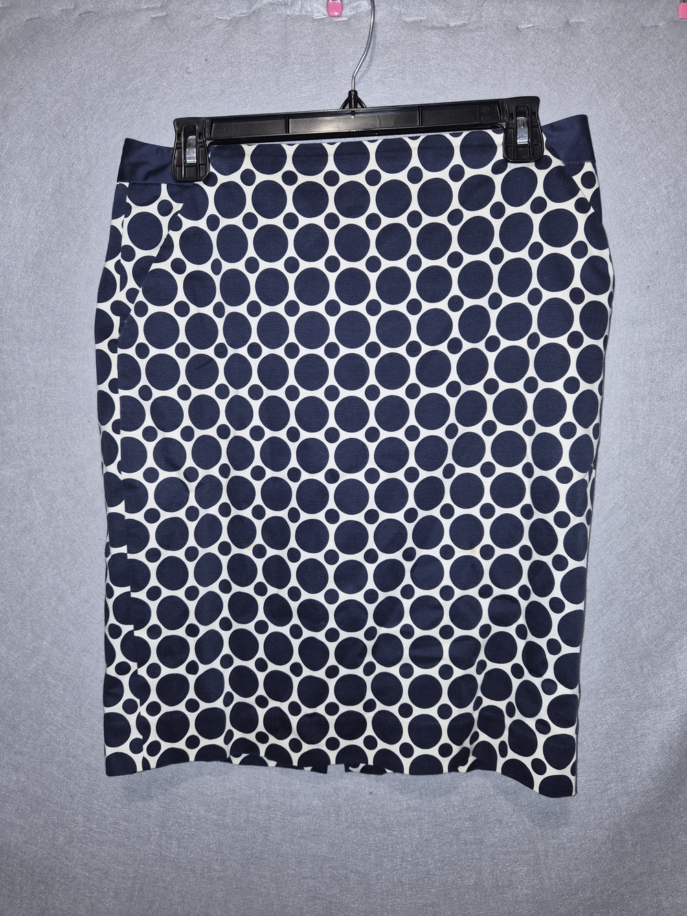 The Limited Navy & Ivory Polka Dot Pencil Skirt – Size 6